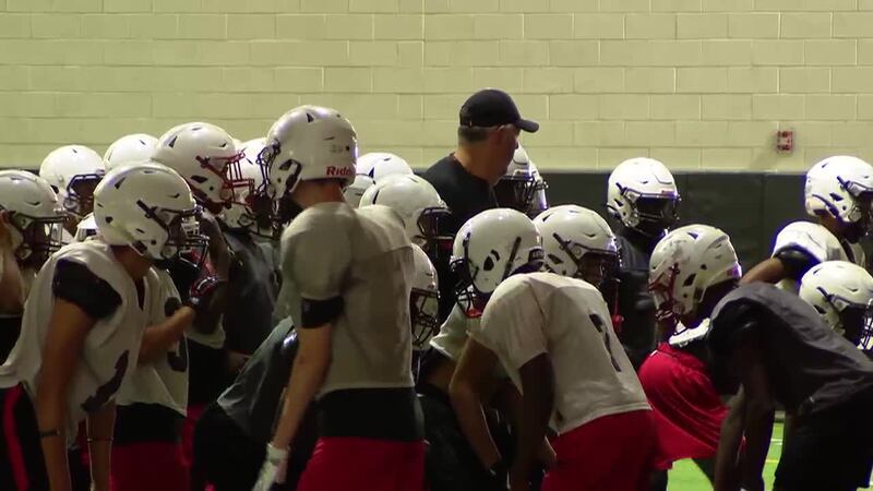 A 7th grade football player visiting a high school in Texas collapsed during a game.