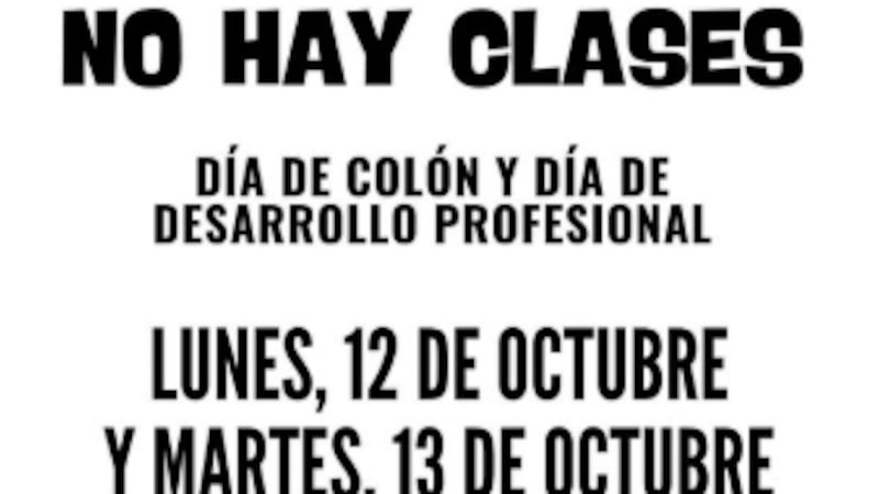 Las clases se reanudarán el miércoles 14 de octubre en todos los planteles del distrito.