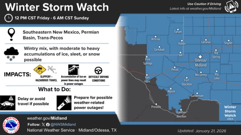 Las posibilidades de precipitaciones aumentan desde el viernes por la tarde hasta el domingo...