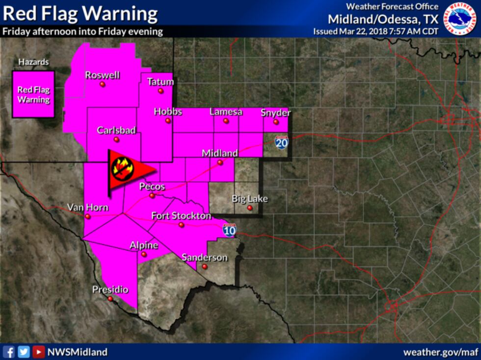 (Fuente: El Servicio Meteorológico Nacional de Midland )