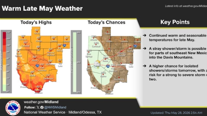 Temperaturas cercanas a lo normal para la temporada hoy y mañana