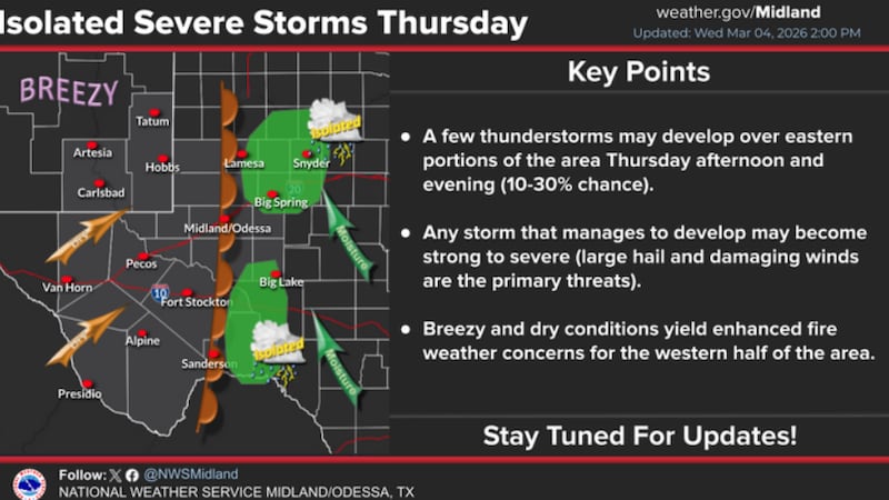 Las posibilidades de lluvias y tormentas (generalmente entre un 20 y un 50 %) continuarán...