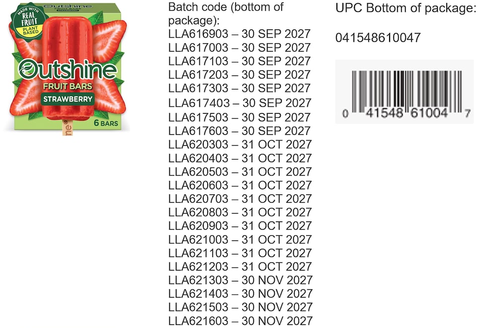 Outshine Fruit Bars.