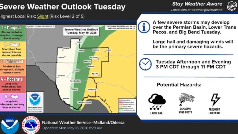 Las probabilidades de lluvia y tormentas aumentan (40-80% de probabilidad) a mediados y hacia...
