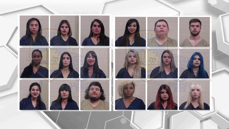 El Departamento de Policía de Odessa arrestó a 18 personas en el Jaguars Night Club el 10 de...