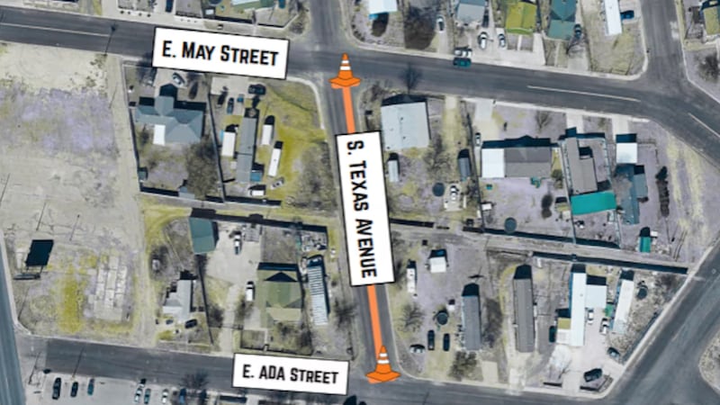 a partir del 7 de enero, la avenida S. Texas permanecerá cerrada entre las calles E. May y E....