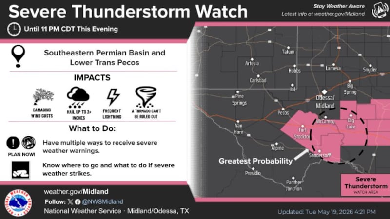 Las probabilidades de lluvias y tormentas continúan hasta el fin de semana