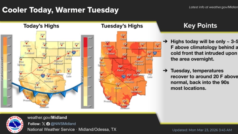 Se prevé que un fuerte frente frío, que llegará entre el viernes y el sábado,